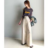 美しいシルエットの優秀パンツ♪Wベルト異素材スラックスワイドパンツ | Classical Elf | 詳細画像12