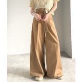 美しいシルエットの優秀パンツ♪Wベルト異素材スラックスワイドパンツ | Classical Elf | 詳細画像24