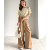 美しいシルエットの優秀パンツ♪Wベルト異素材スラックスワイドパンツ | Classical Elf | 詳細画像23