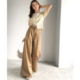 美しいシルエットの優秀パンツ♪Wベルト異素材スラックスワイドパンツ | Classical Elf | 詳細画像27