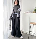 ネイビー | 快適大人エレガントスタイル。Wウエストイージーパンツ | Classical Elf 