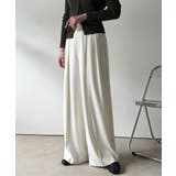 すっきりシルエット。防シワ効果素材2タックハイウエストワイドパンツ | Classical Elf  | 詳細画像15 