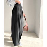 すっきりシルエット。防シワ効果素材2タックハイウエストワイドパンツ | Classical Elf  | 詳細画像21 