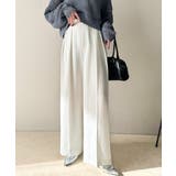 すっきりシルエット。防シワ効果素材2タックハイウエストワイドパンツ | Classical Elf  | 詳細画像6 