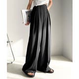 すっきりシルエット。防シワ効果素材2タックハイウエストワイドパンツ | Classical Elf  | 詳細画像4 