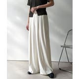 すっきりシルエット。防シワ効果素材2タックハイウエストワイドパンツ | Classical Elf  | 詳細画像3 