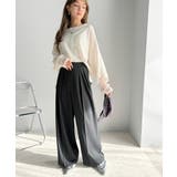 すっきりシルエット。防シワ効果素材2タックハイウエストワイドパンツ | Classical Elf  | 詳細画像19 