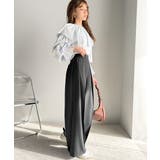 すっきりシルエット。防シワ効果素材2タックハイウエストワイドパンツ | Classical Elf  | 詳細画像22 