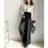 すっきりシルエット。防シワ効果素材2タックハイウエストワイドパンツ | Classical Elf  | 詳細画像16 