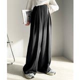 すっきりシルエット。防シワ効果素材2タックハイウエストワイドパンツ | Classical Elf  | 詳細画像10 