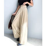 上品なデザインと履き心地。タック使いワイドシルエットハイウエストスラックス | Classical Elf  | 詳細画像12 