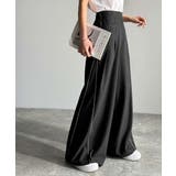 ブラック | トレンドライクな美シルエット。パイピングジャージワイドパンツ(接触冷感機能 防シ… | Classical Elf