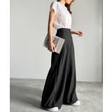 トレンドライクな美シルエット。パイピングジャージワイドパンツ(接触冷感機能 防シ… | Classical Elf | 詳細画像3