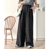 ブラック | スタイリッシュデザイン&大人リラックシー。美脚魅せサッカー素材ワイドストレートイ… | Classical Elf