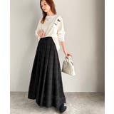 ふんわり愛されシルエット。チェックレースジャガードタックフレアスカート（ロング丈… | Classical Elf  | 詳細画像15 