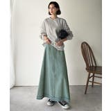 綿100％ 主役級の美フレアスカートでコーデの格上げ デニムフレアスカート（ロン… | Classical Elf  | 詳細画像14 