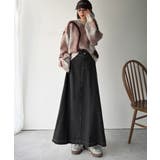 綿100％ 主役級の美フレアスカートでコーデの格上げ デニムフレアスカート（ロン… | Classical Elf  | 詳細画像7 