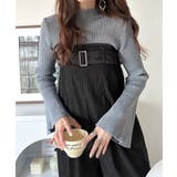 ブラック | 2WAYで楽しむ！旬シルエット。太ベルトライトオンスデニムサロペット | Classical Elf 