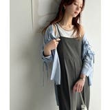 脚長美シルエット！センタープレス入りストレッチキャミサロペット | Classical Elf  | 詳細画像10 