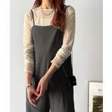 脚長美シルエット！センタープレス入りストレッチキャミサロペット | Classical Elf  | 詳細画像11 