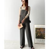 脚長美シルエット！センタープレス入りストレッチキャミサロペット | Classical Elf  | 詳細画像12 