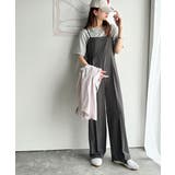 脚長美シルエット！センタープレス入りストレッチキャミサロペット | Classical Elf  | 詳細画像15 