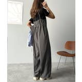 脚長美シルエット！センタープレス入りストレッチキャミサロペット | Classical Elf  | 詳細画像23 