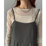 脚長美シルエット！センタープレス入りストレッチキャミサロペット | Classical Elf  | 詳細画像26 