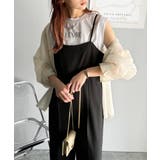 脚長美シルエット！センタープレス入りストレッチキャミサロペット | Classical Elf  | 詳細画像1 