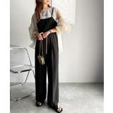 脚長美シルエット！センタープレス入りストレッチキャミサロペット | Classical Elf  | 詳細画像2 