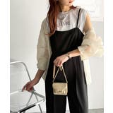 脚長美シルエット！センタープレス入りストレッチキャミサロペット | Classical Elf  | 詳細画像3 