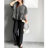 脚長美シルエット！センタープレス入りストレッチキャミサロペット | Classical Elf  | 詳細画像7 