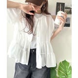 ふんわりフリルで可愛さ倍増!2重ボリューム袖透けティアードブラウス(半袖) | Classical Elf | 詳細画像8