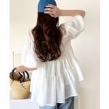 ふんわりフリルで可愛さ倍増!2重ボリューム袖透けティアードブラウス(半袖) | Classical Elf | 詳細画像9