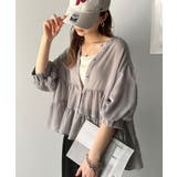 ふんわりフリルで可愛さ倍増!2重ボリューム袖透けティアードブラウス(半袖) | Classical Elf | 詳細画像15