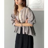 ふんわりフリルで可愛さ倍増!2重ボリューム袖透けティアードブラウス(半袖) | Classical Elf | 詳細画像17