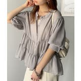 ふんわりフリルで可愛さ倍増!2重ボリューム袖透けティアードブラウス(半袖) | Classical Elf | 詳細画像21