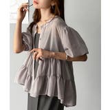 ふんわりフリルで可愛さ倍増!2重ボリューム袖透けティアードブラウス(半袖) | Classical Elf | 詳細画像23