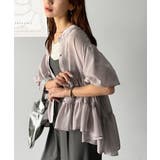 ふんわりフリルで可愛さ倍増!2重ボリューム袖透けティアードブラウス(半袖) | Classical Elf | 詳細画像25