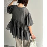 ふんわりフリルで可愛さ倍増!2重ボリューム袖透けティアードブラウス(半袖) | Classical Elf | 詳細画像32