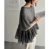 ふんわりフリルで可愛さ倍増!2重ボリューム袖透けティアードブラウス(半袖) | Classical Elf | 詳細画像33