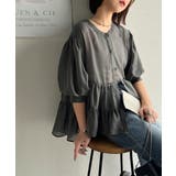 ふんわりフリルで可愛さ倍増!2重ボリューム袖透けティアードブラウス(半袖) | Classical Elf | 詳細画像34