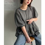 ふんわりフリルで可愛さ倍増!2重ボリューム袖透けティアードブラウス(半袖) | Classical Elf | 詳細画像36