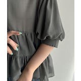 ふんわりフリルで可愛さ倍増!2重ボリューム袖透けティアードブラウス(半袖) | Classical Elf | 詳細画像44