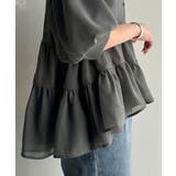 ふんわりフリルで可愛さ倍増!2重ボリューム袖透けティアードブラウス(半袖) | Classical Elf | 詳細画像47