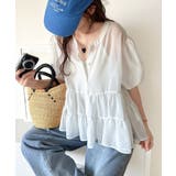 ふんわりフリルで可愛さ倍増!2重ボリューム袖透けティアードブラウス(半袖) | Classical Elf | 詳細画像3