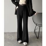 ブラック | 【UVカット・防しわ機能】洗濯機OKの最強アイテム！美脚シルエットフレアパンツ | Classical Elf 