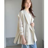 【2点セット】さらっと素材で上品に決まる。ダブルテーラードジレ×タックパンツセッ… | Classical Elf  | 詳細画像13 