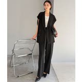 【2点セット】さらっと素材で上品に決まる。ダブルテーラードジレ×タックパンツセッ… | Classical Elf  | 詳細画像18 