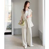 【2点セット】さらっと素材で上品に決まる。ダブルテーラードジレ×タックパンツセッ… | Classical Elf  | 詳細画像2 